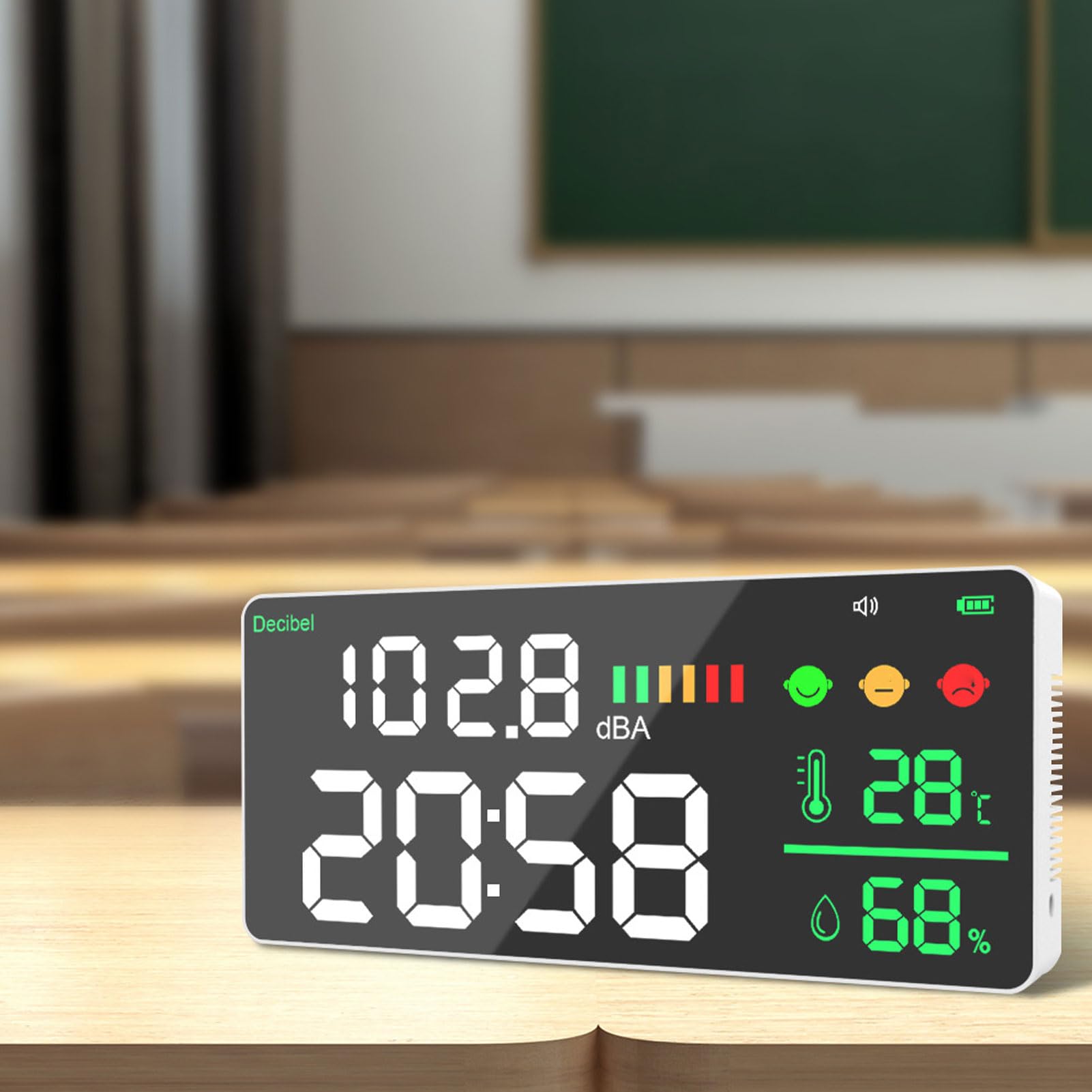 Annadue Medidor de Decibelios con Pantalla LED de 28cm, 30-130dB para