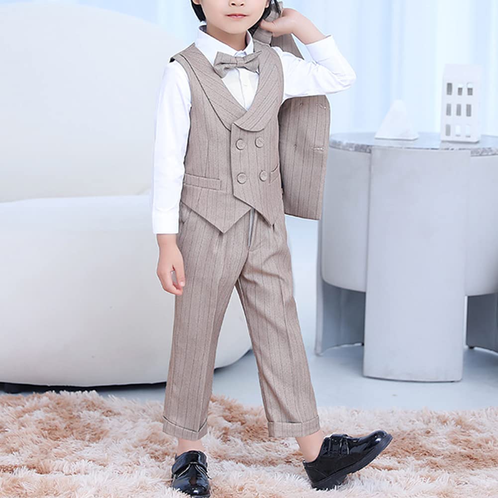 Trajes para Bebe Niño,Conjunto de 5 Piezas de Traje Formal para Niños Blazer+Camisas+Chaleco+Pantalones+Pajarita,Esmoquin Caballero para Boda,Fiesta,Ceremonia Traje de Bautizo,Chicos Ropa