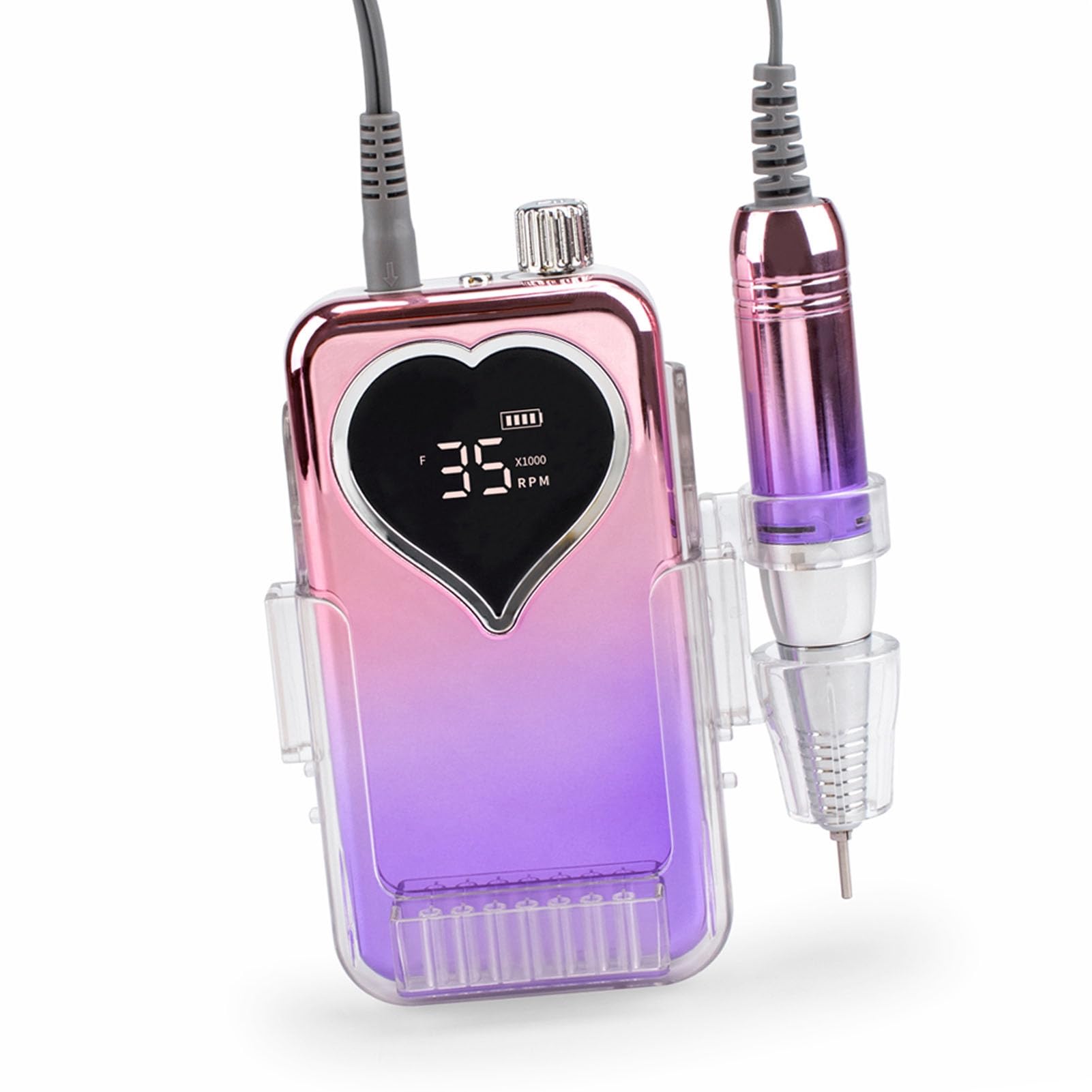Trapano elettrico per unghie, 35.000 giri/min, lima per unghie wireless ricaricabile con tempo di utilizzo di 8-10 ore per manicure e pedicure, smerigliatrice portatile per unghie (spina USA)
