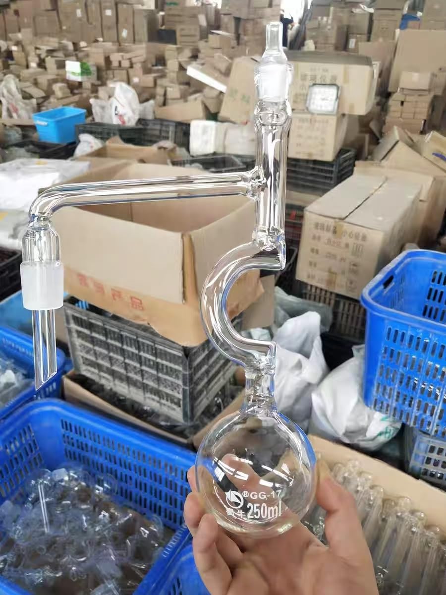 Unidad de destilación al vacío de petróleo, matraz de 250 ml, cilindro medidor de 100 ml, matraz de destilación(250ml flask)