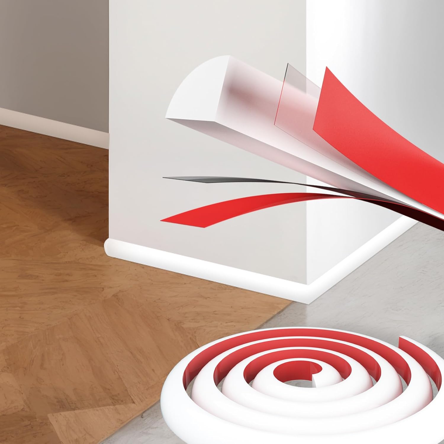 GAMZAU 78inch Flexible Quarter Round Molding Caulk Strip