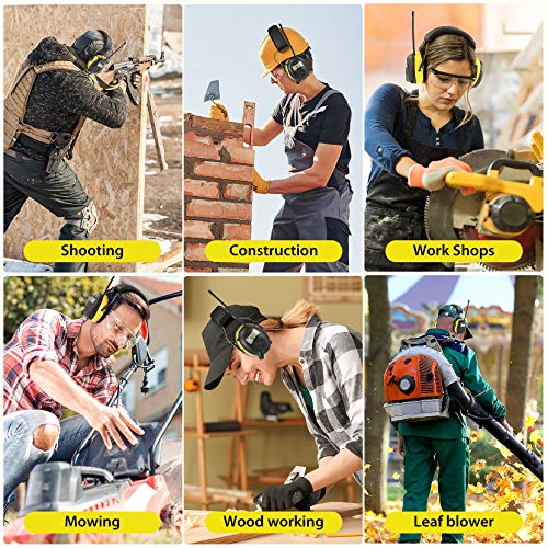 Image of BJKing AM /FM Radio Headphones with Digital Display, 30dB AM FM Hearing Protection Safety Ear Muff, Ear Protection Headphone for Mowing, Landscaping, Shooting and Construction-Black