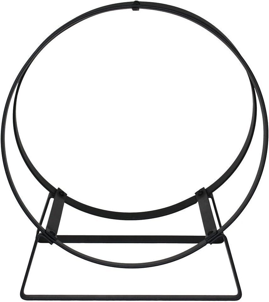 Enclume LR35 BK Indoor/Outdoor Joined Hoop Fireplace Log Rack, Black