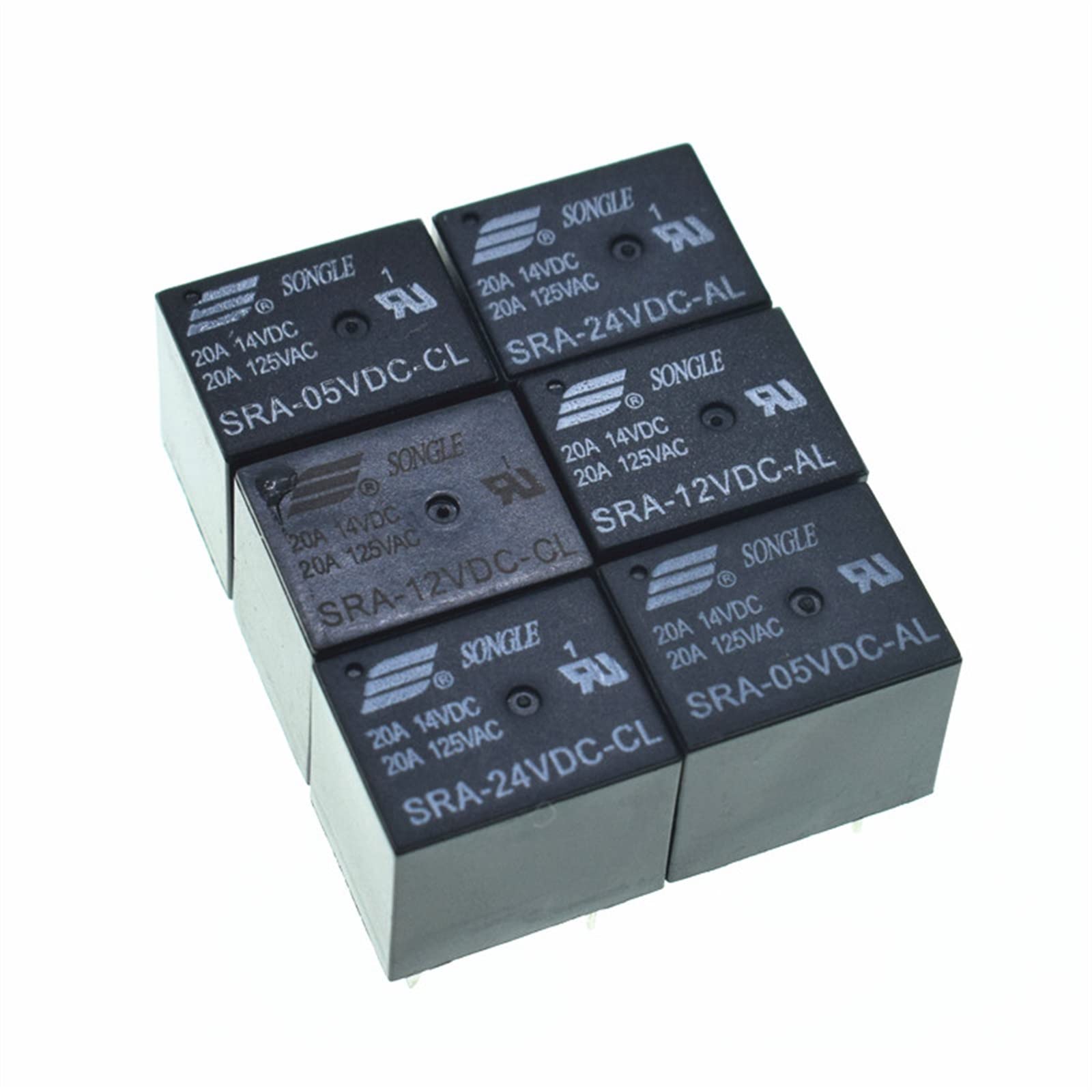 Relé de coche SRA-12VDC-AL miniatura de 12 voltios para circuitos impresos y domótica automotriz