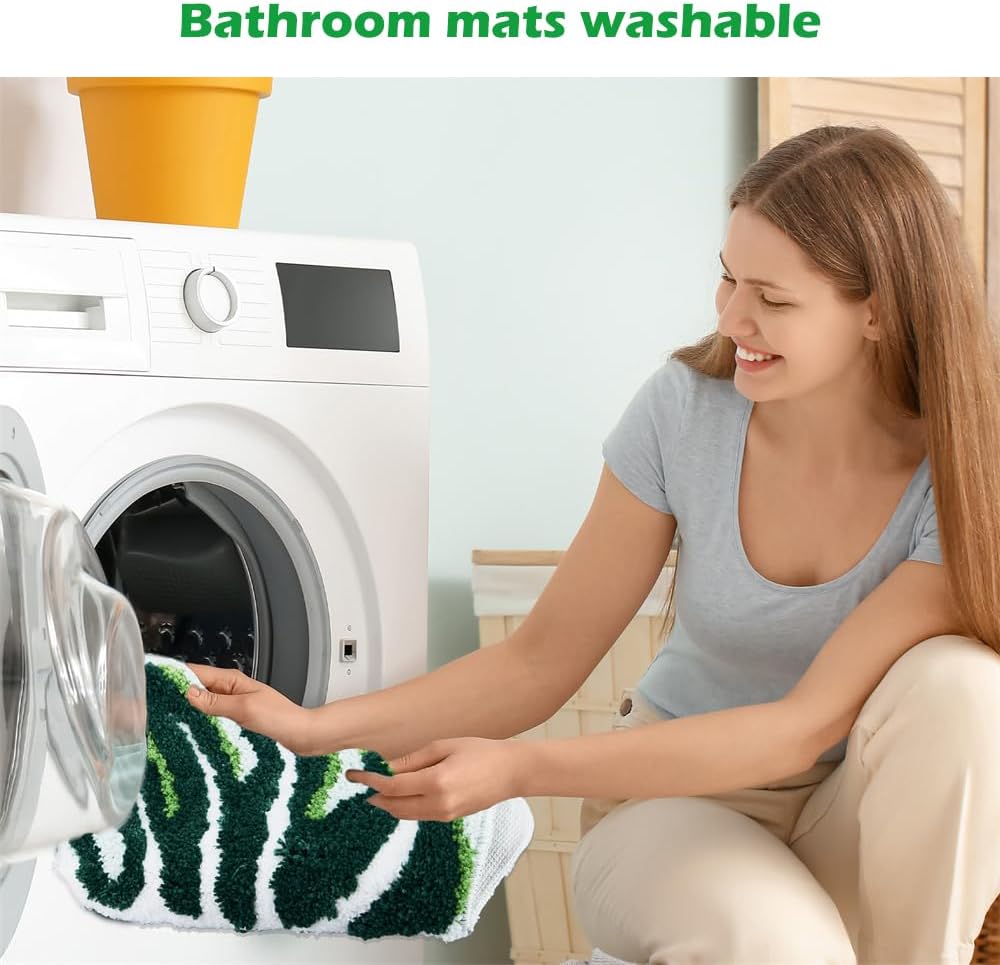 U Shaped Toilet Rug 24" x 20" Extra Soft Absorbent Microfiber Contoured Bathroom Rugs Non Slip Toilet Rugs for Bathroom U Shaped Washable Unique Aesthetic Toilet Bath Mat - Image 5