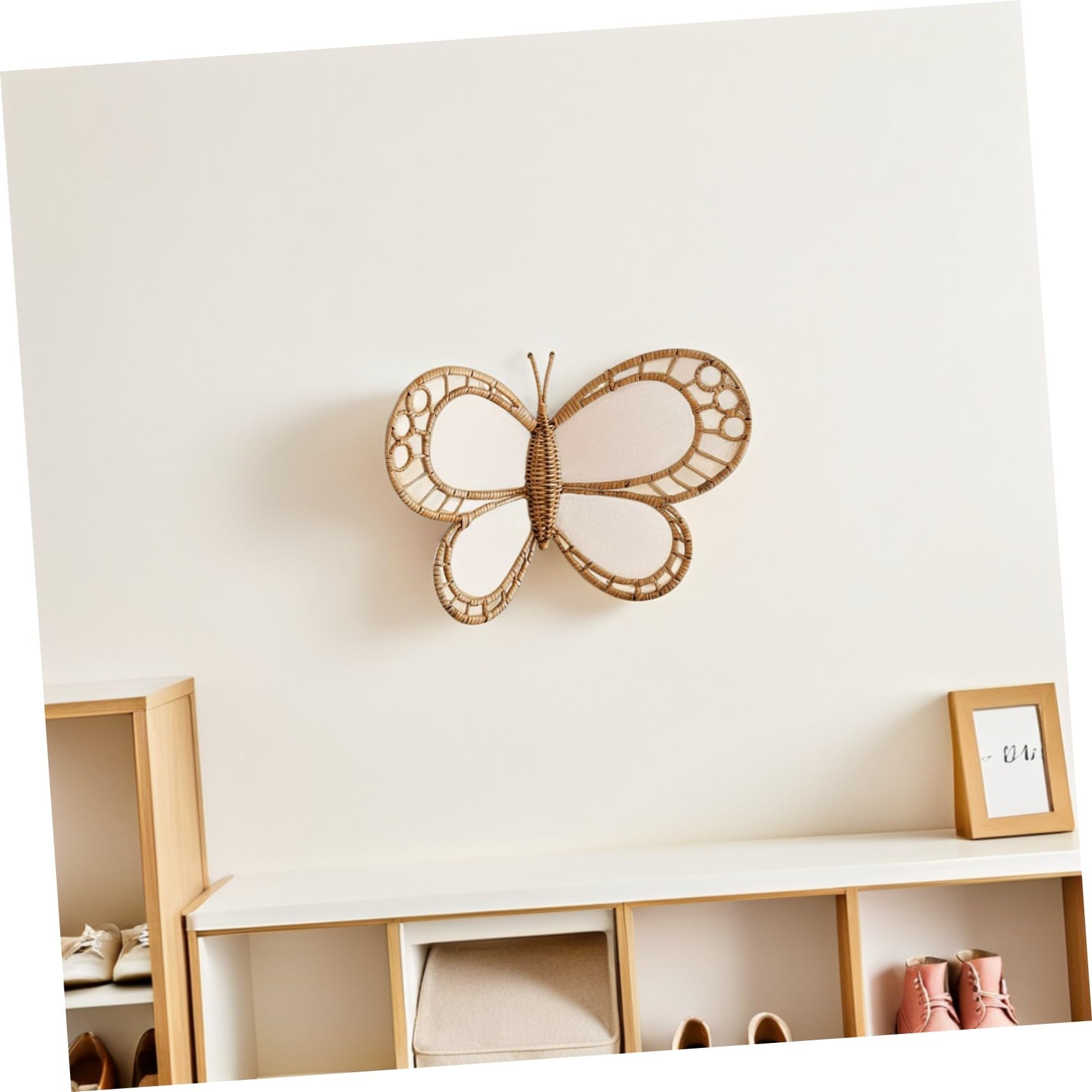 BESTYASH Decoración de Pared Forma de Ratán Estilo Bohemio Colgante de Pared de Mimbre para Habitación Infantil Guardería Sala de Estar