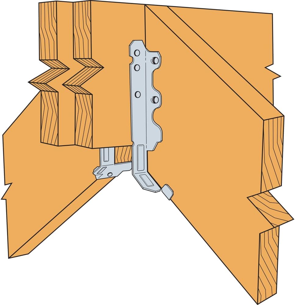 Simpson Strong-Tie LRU28Z - LRUZ Face-Mount Rafter Hanger - Adjustable Slope Wood Construction Connectors, 18-Gauge Steel, for 2x8 Solid Sawn Rafters (Each)