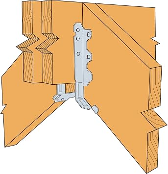 Simpson Strong-Tie LRU28Z - LRUZ Face-Mount Rafter Hanger - Adjustable Slope Wood Construction Connectors, 18-Gauge Steel, for 2x8 Solid Sawn Rafters (Pack of 25)