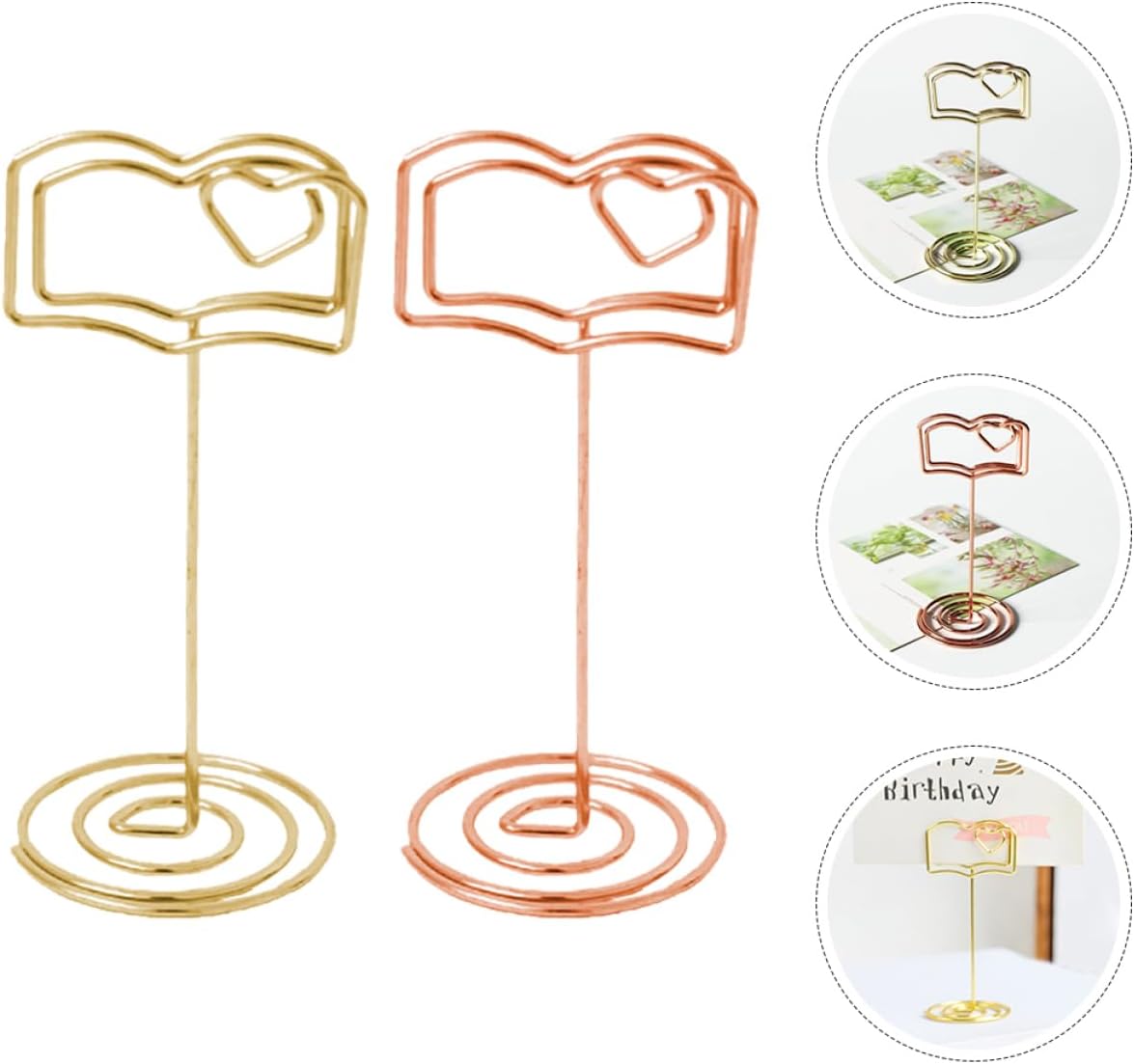6Pcs Metal Tabletop Picture Holder Clips Stands for Notes Photos and Name Cards for Weddings Restaurants and Office Use and Portable Design