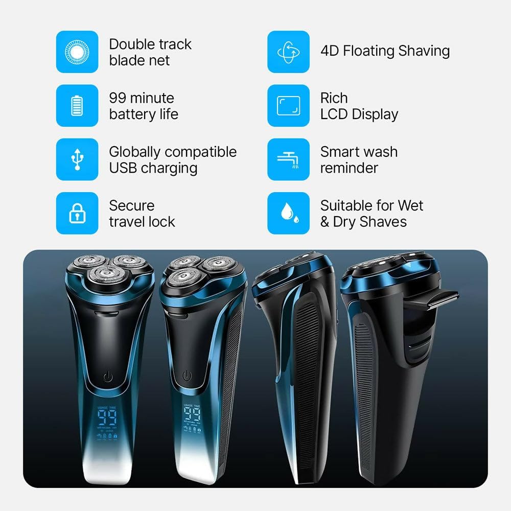 TYGHBN Electric Razor connected to a USB wall charger