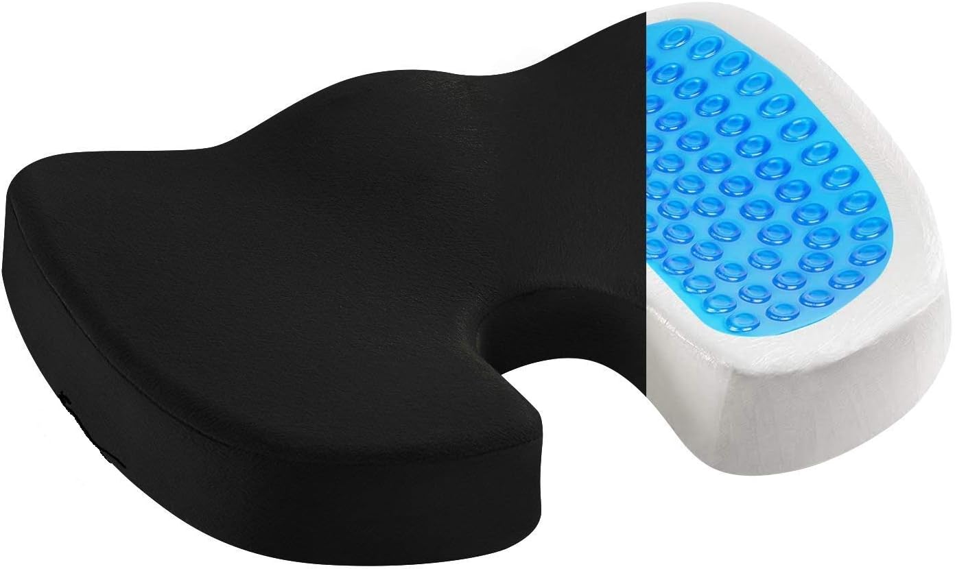 One-Day Sale: Up to 60% Off Coccyx Seat Cushion Pillow Orthopedic | Memory Foam Gel-Enhanced Chair Pillow | Relieves Back, Tailbone Pressure, Sciatica Support - Ideal Gift for Office Chair & Car Driver Seat Pillow