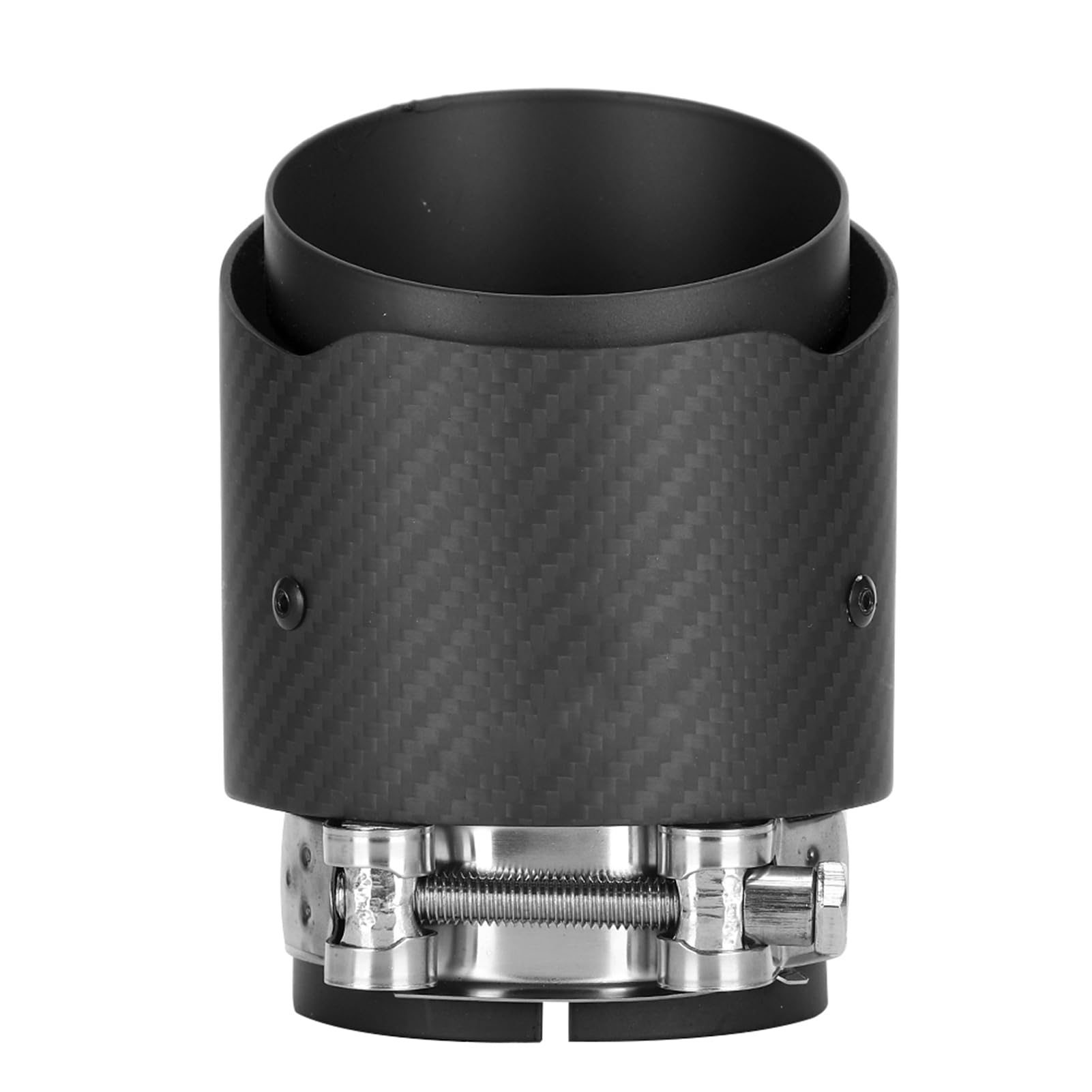 Tubo di Scarico in Fibra di Bon 80mm Ingresso 101mm Uscita Coda Gola Staight Sided Punta Opaca Fit Carbonio Staight Lato per CX5 CX4 Mazda(Tutto nero opaco)