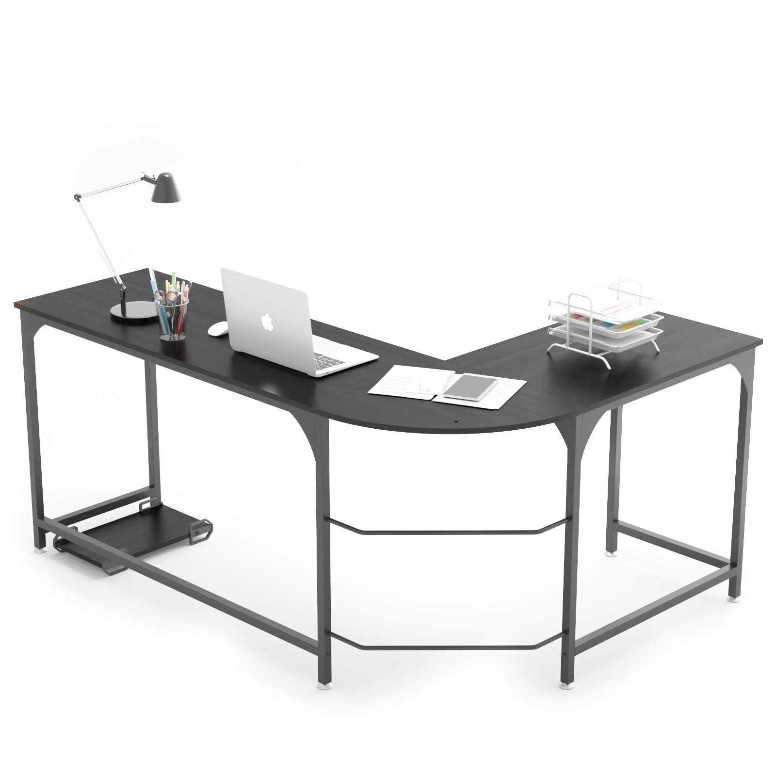 Buy Weehom Reversible L Shaped Desk Black Corner Gaming Computer Desks for Home Office PC