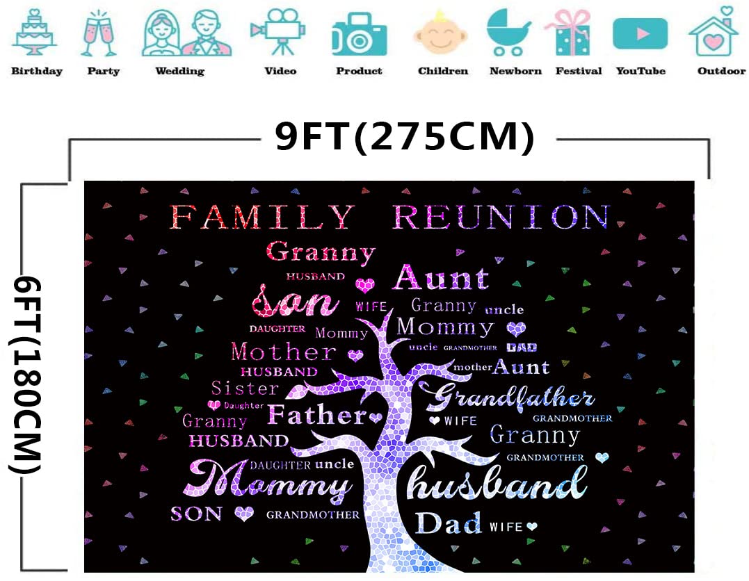MEETSIOY Familientreffen Fotohintergrund – 3x2,1 M, Glitzernd, Aus Polyester, Für Party & Fotos