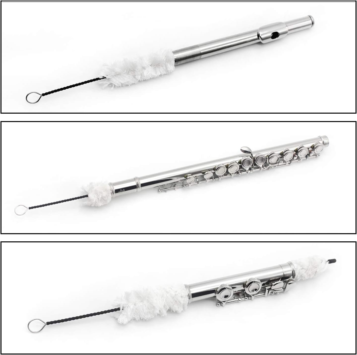 Canomo Flute Cleaning Kit Includes 1 Pack Flute Cotton Cleaning Brush Swab, 1 Pair Cotton Gloves and 1 Pieces Screwdriver for Flute Repair and Cleaning : Musical Instruments