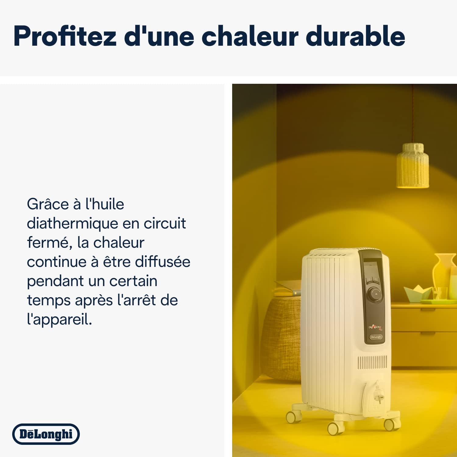 De'Longhi TRDX41025E Radiateur a huile Dragon 4, 2.5kw - photo 3