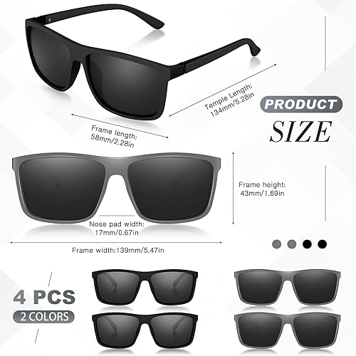 Miniatura 4 de Gafas de sol polarizadas para hombre, gafas de sol deportivas rectangulares vintage para hombres y mujeres