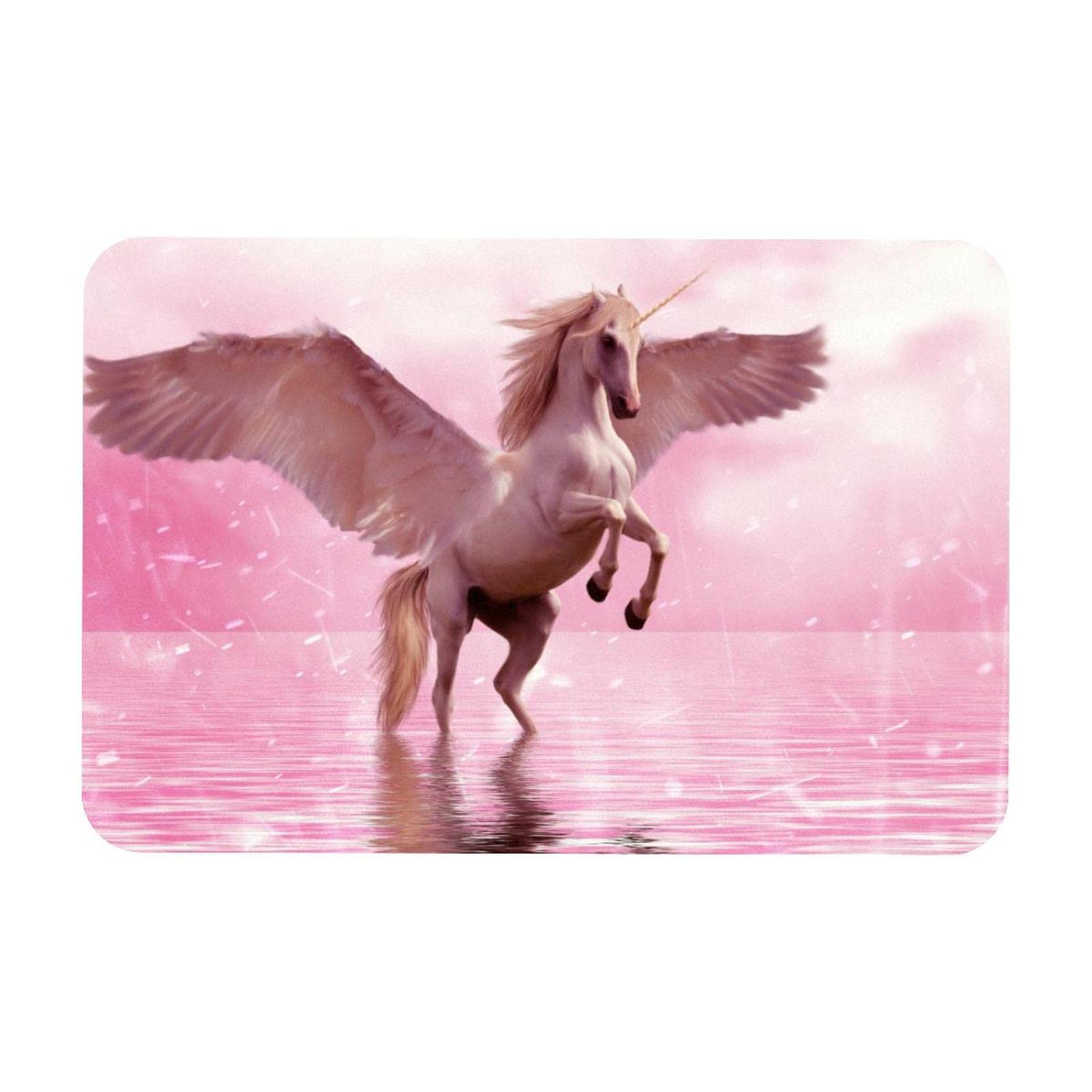 Sous-main de bureau multifonctionnel, 45,7 x 71,1 cm, motif licorne rose fantaisie, tapis d'écriture à double usage pour le bureau/la maison