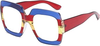Ladies Reading Glasses Stylish Frame - Oversized Square Design Reader Eyeglasses for Women