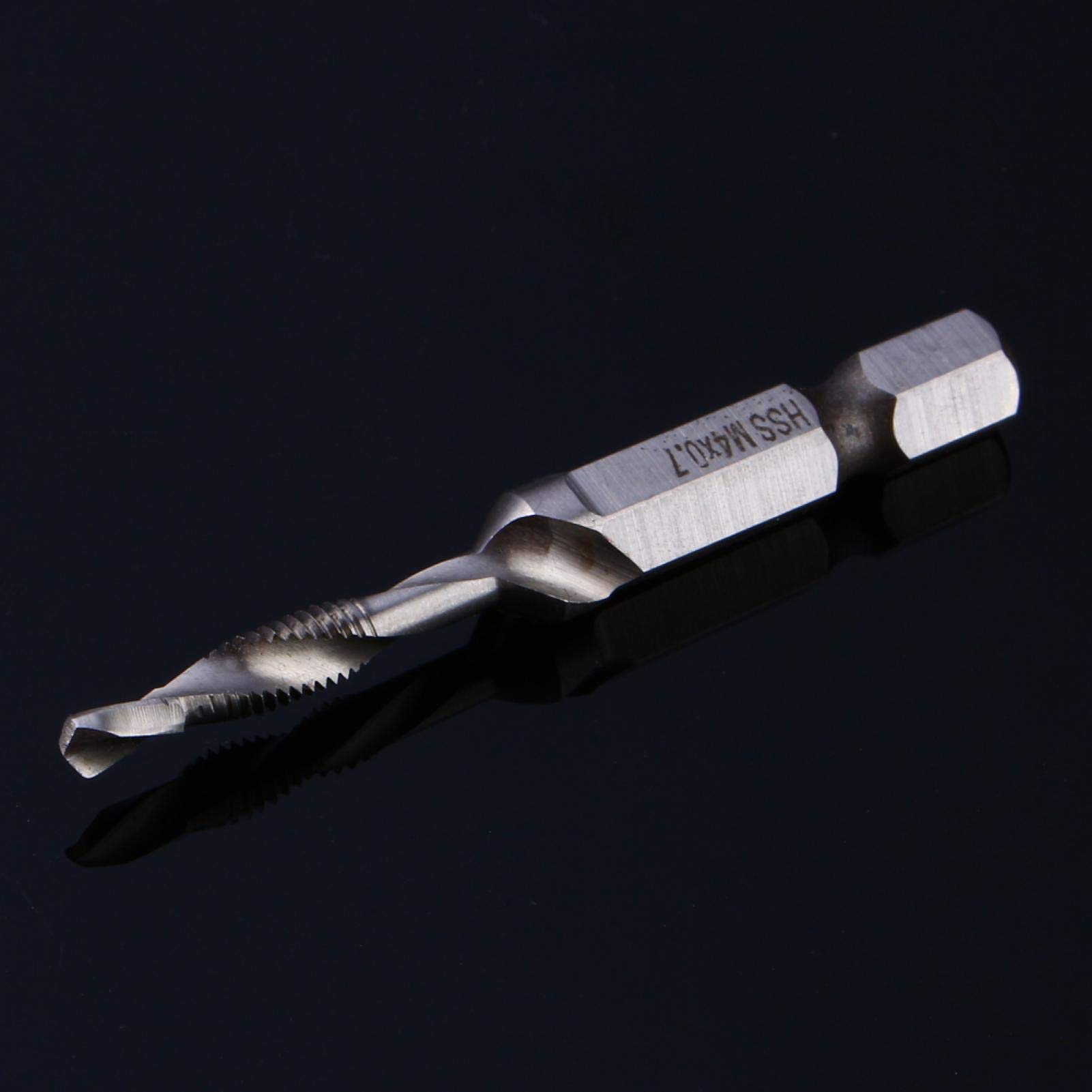 Punta Trapano M4 HSS, Punte Trapano con Codolo Esagonale 1/4 "HSS, Punte Trapano con Filettatura A Punta Utensili Manuali per Foratura del Legno, Metallo Morbido, Alluminio, Ferro
