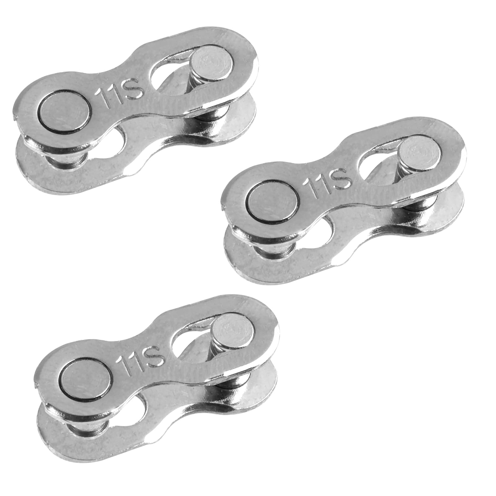 3 paia di biciclette riutilizzabili Missing Link per catene a 11 marce, maglie a sgancio rapido in acciaio argento, compatibile con Shimano e altre catene per biciclette