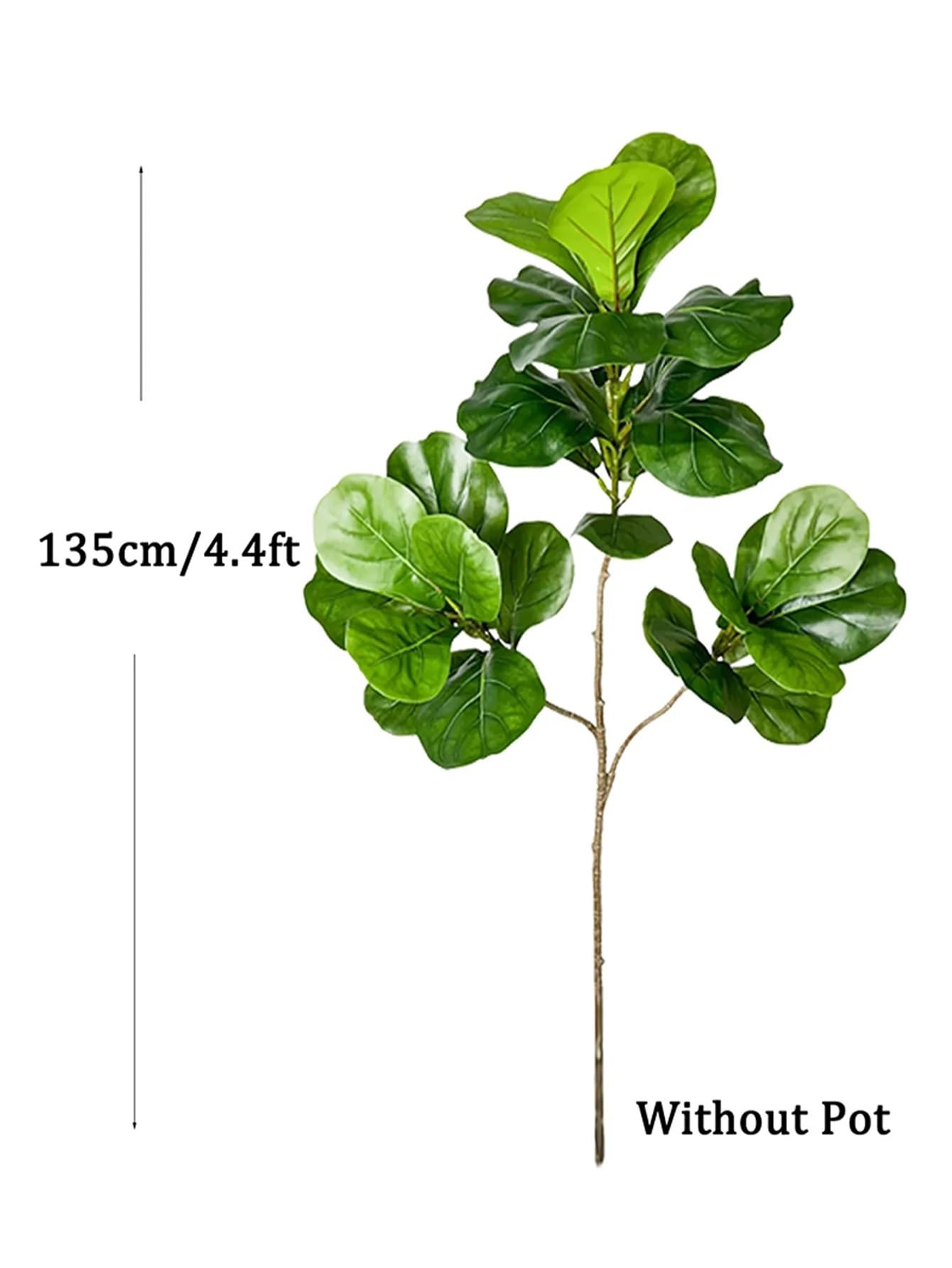 piante artificiali sospese 70-135 cm grande albero di ficus artificiale piante gomma finte ramo foglie violino in plastica for la decorazione interni ed esterni del giardino domestico(70cm and105cm)