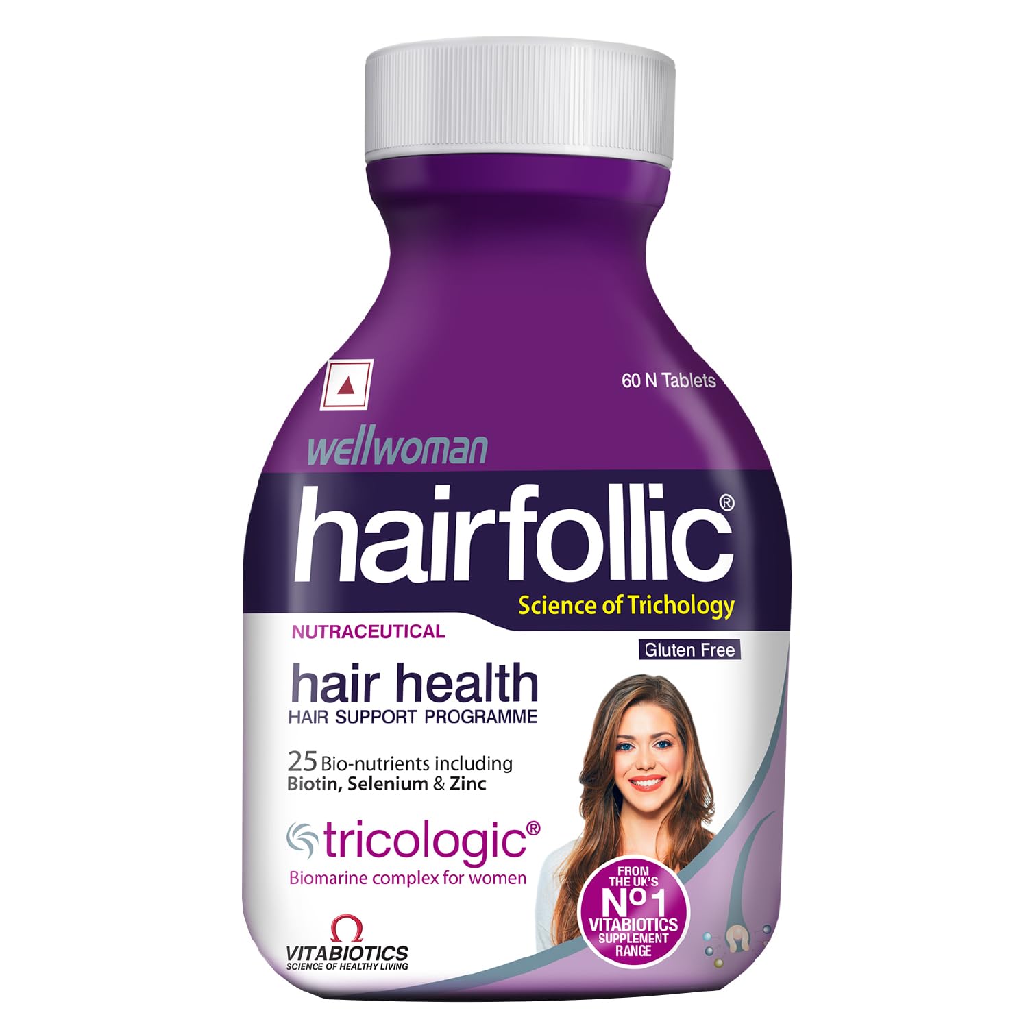 Wellwoman Hairfollic 60 Tablets for Hair Health for Women with Tricologic Biomarine Collagen Complex, Biotin, Zinc & Selenium supports Healty Hair & Skin | Vegetarian | Container Pack-image-24