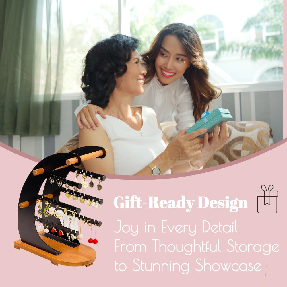 Spicalife “Smooth Sailing” Jewelry Display Stand - Sailboat-Shaped Organizer for Earrings, Necklaces & Bracelets | Metal & Wood Material, Elegant & Practical, Perfect Home Décor Piece