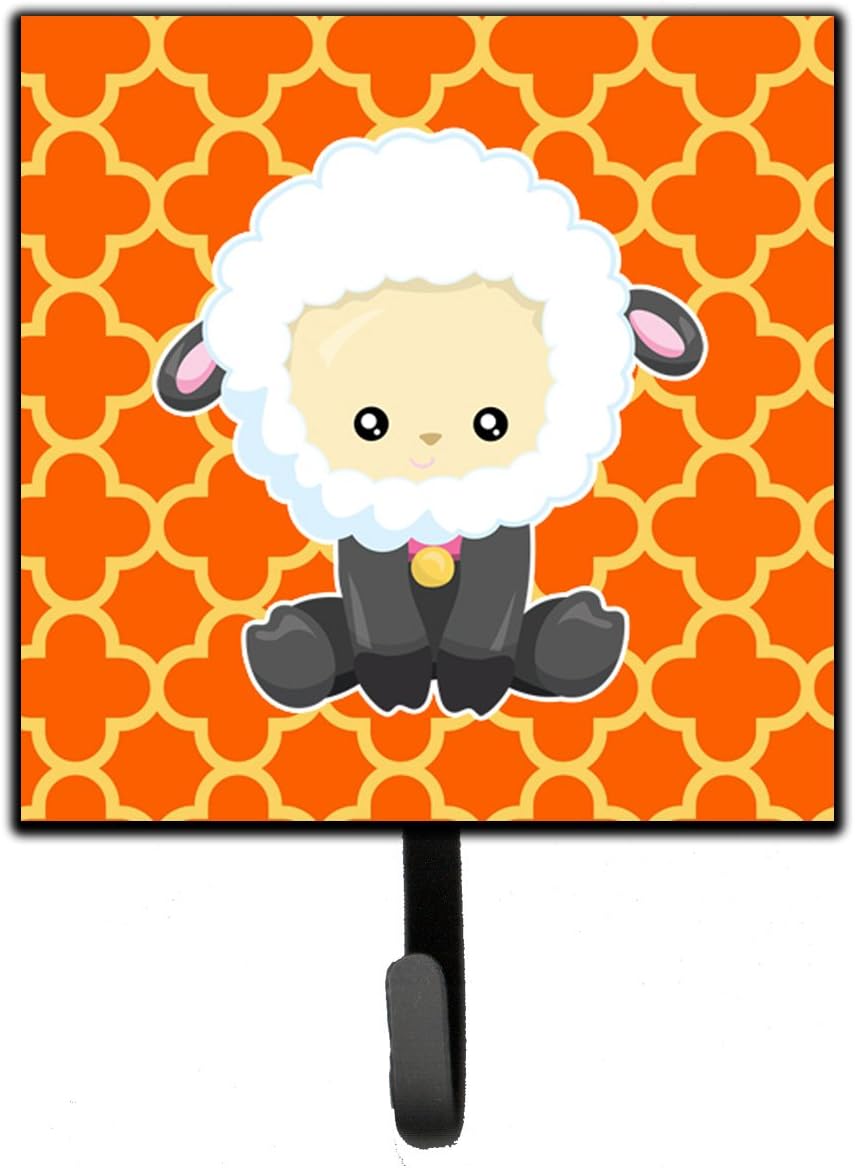 Caroline's Treasures Sheep on Orange Quatrafoil Wall Hook, Small, Multicolor