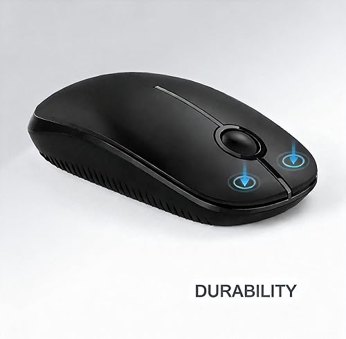 Miniatura 2 de Unipows Mouse inalámbrico - Ratón de computadora portátil delgado de 2.4 G con nano receptor, ratones ópticos móviles de menos ruido para laptop,