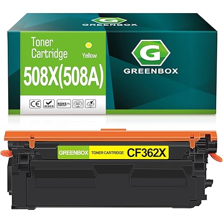 GREENBOX Compatible 508X High-Yield Yellow Toner Cartridge Replacement for HP 508X 508A CF362X