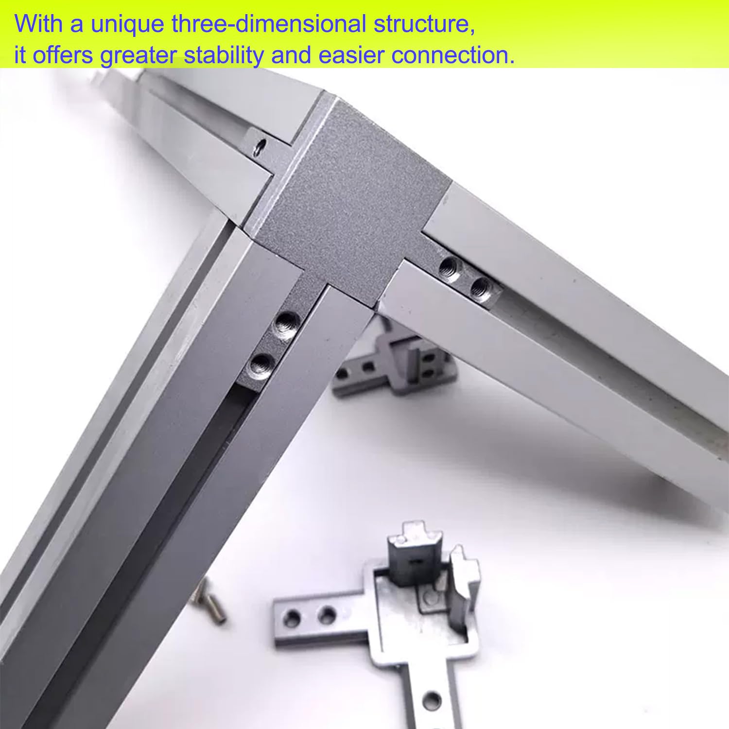 Kamtop Set 10 Connettori Angolari 8x8 Per Profili Alluminio 3030/3060 - Kit Completo Con Viti, Dadi E Coperture Nere