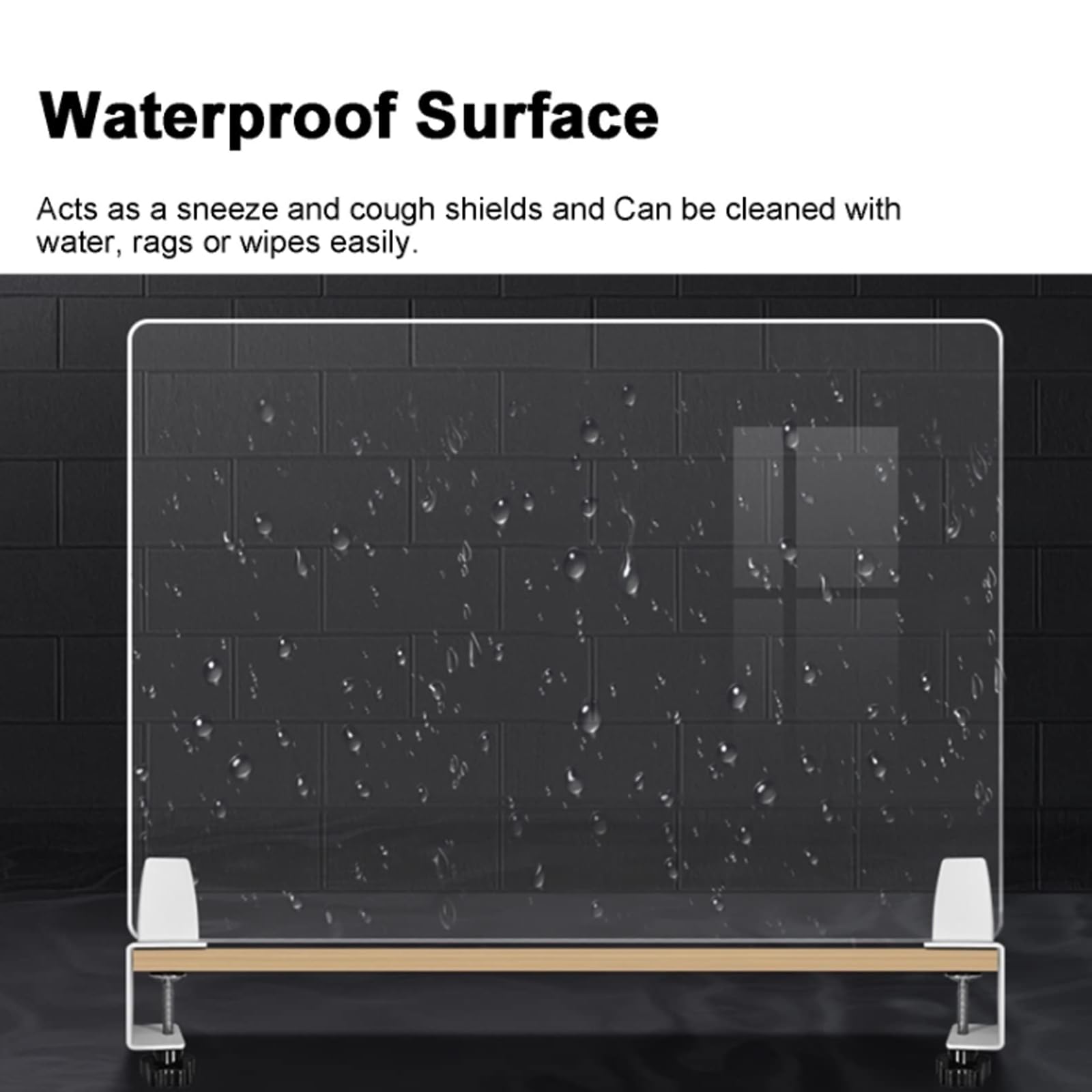2 Pack Acrylic Sneeze Guard Desk Divider Tabletop Clear Dual Frosted Plexiglass