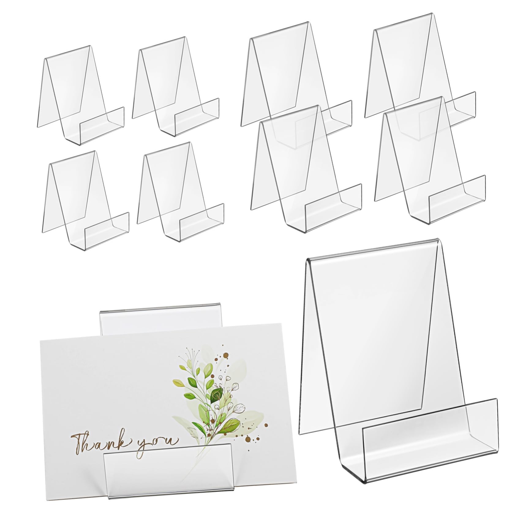 Alipis 10pièces Présentoirs De Cartes à Collectionner Acrylique Transparent Support De Table Pour Cartes De Visite Petites Dimensions