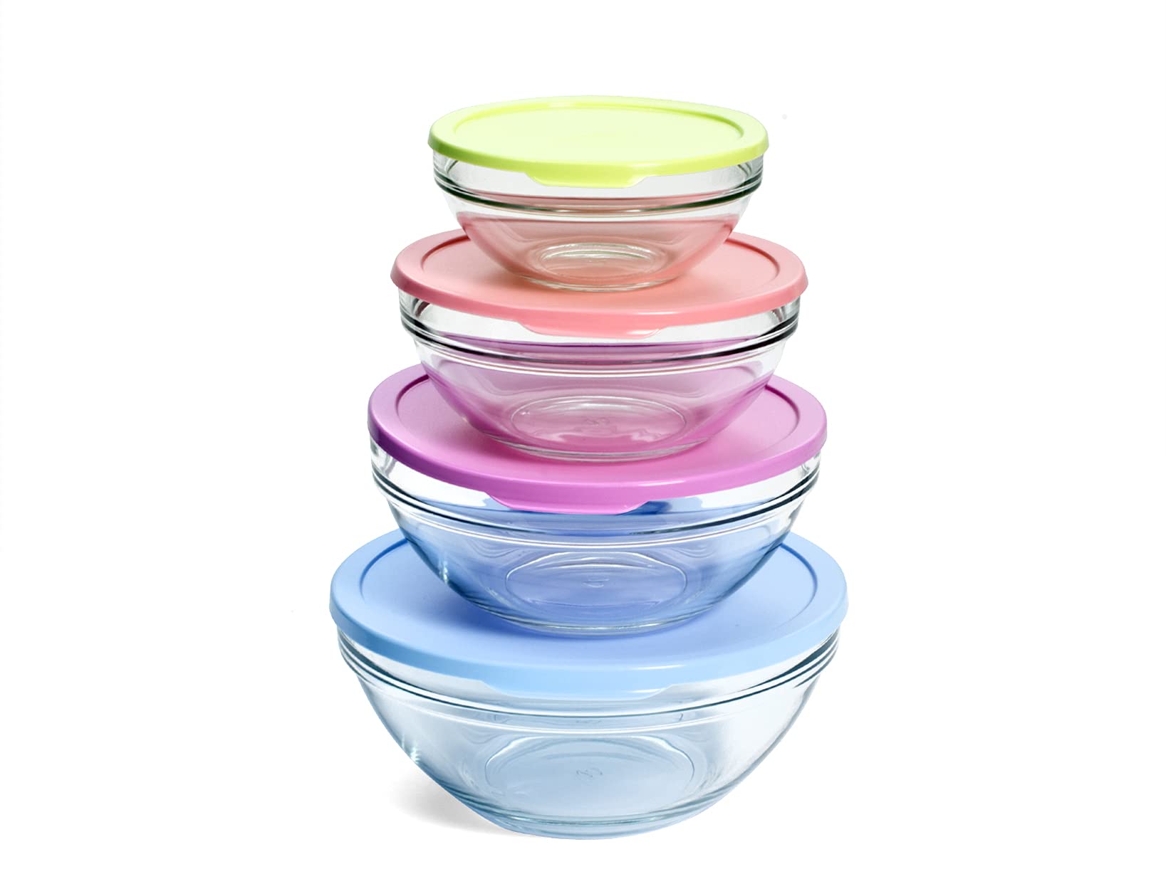 Pasabahce 536036 Set 4 Pieces Fridge Snack, Glass, Round