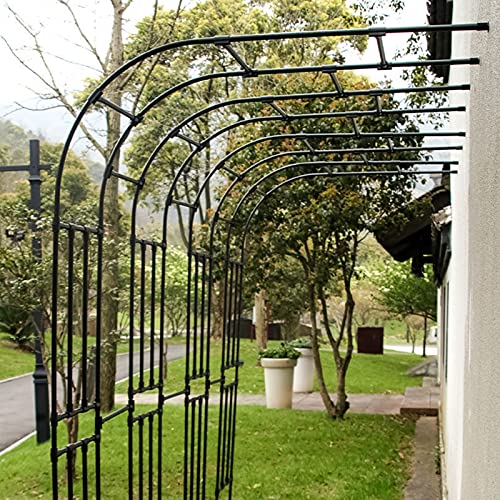 Treillis de jardin en métal pour plantes grimpantes – Demi-arche murale résistante aux intempéries – Parfait pour la décoration de mariage et l'aménagement paysager extérieur