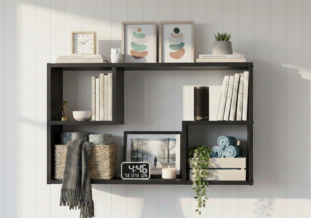 Wooden Floating Wall Shelf – Rectangular Space Saving Unit-picture-17