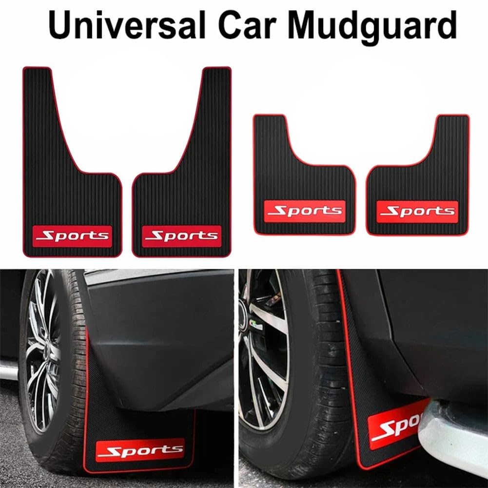 Lot de 4 bavettes garde-boue en caoutchouc pour garde-boue de voiture, 0,5 cm d'épaisseur, protections anti-éclaboussures anti-collision pour l'avant et l'arrière, ajustement universel pour