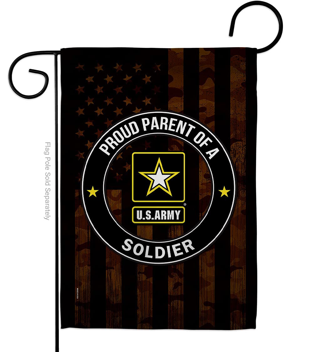 US Military Proud Parent Army Garden Flag Veteran Gifts Memorabilia United State American Decorations Banner Remembrance Wall Tapestry Retire Outdoor Porch Lawn Yard Memorial Armed Forces Home Decor Made In USA