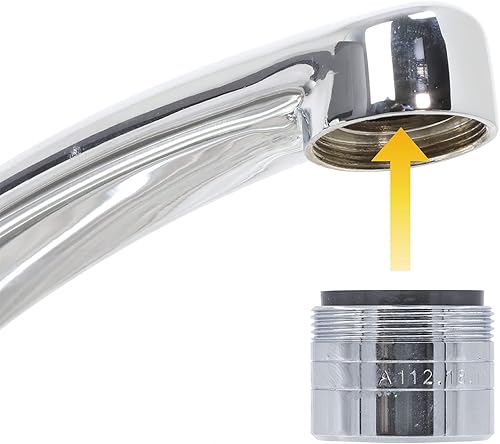 Miniatura 4 de Danco 10492 Aireador de grifo de doble rosca para ahorro de agua, negro0.25 GPM, cromado