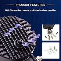 Vista 3 de Luces antiniebla de motocicleta Ourbest con interruptor, luces auxiliares de motocicleta de 3 pulgadas, luces led redondas halo, par de luces Blanco