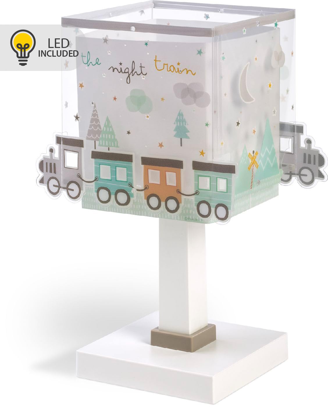 Dalber Lampada da tavolo o comodino per bambini The Night Train Treni, 63531N, G4-4W LED - Lampadina inclusa
