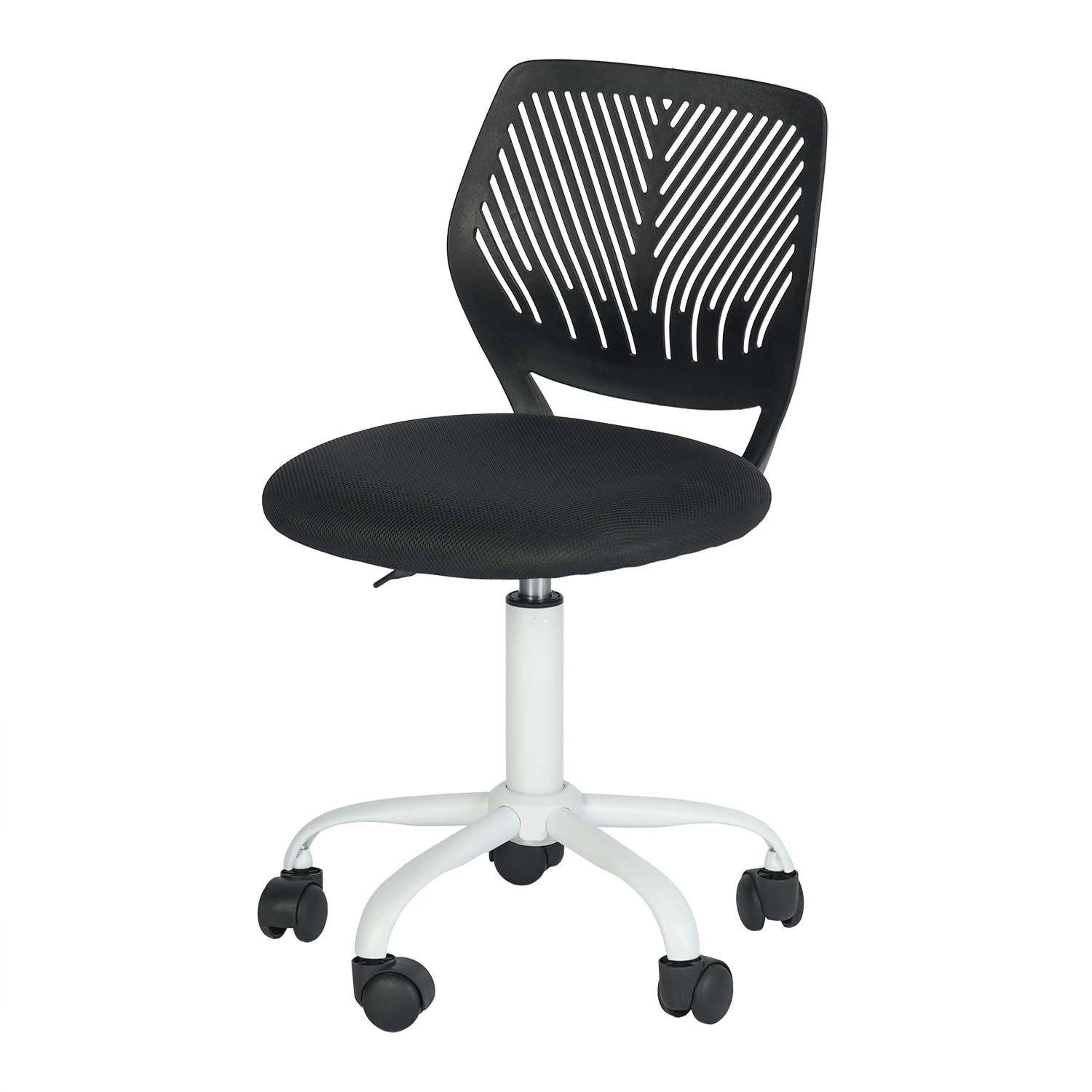Chaise de bureau pivotante noire sans bras FurnitureR en taille M pour ordinateur