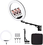 25inch Ring Light Wall Mount with Phone Holder, Rotatable Triangle Boom Arm Overhead Light Stand for Photography Lighting Studio, Live Streaming, Beauty Tattoo Light, Salon, Barber Light