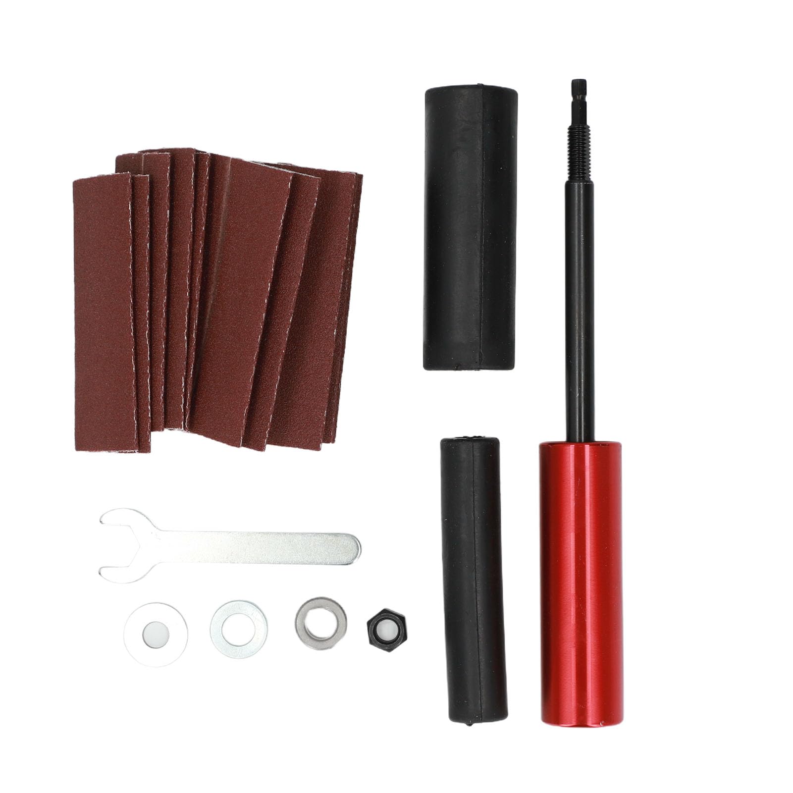Kit de 13 tambores de lijado para taladradora, adaptador de lijadora de husillo de aleación de aluminio de tamaño universal y manguitos de lijadora de husillo de 3/8 pulg.