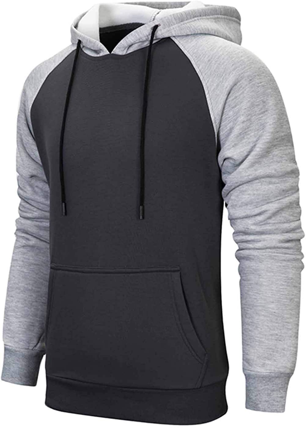 Hoodies for Men UK Pullover Color Block Fleece Sweatshirts Long Sleeve Drawstring Casual Designer Hoody Tops with Pockets