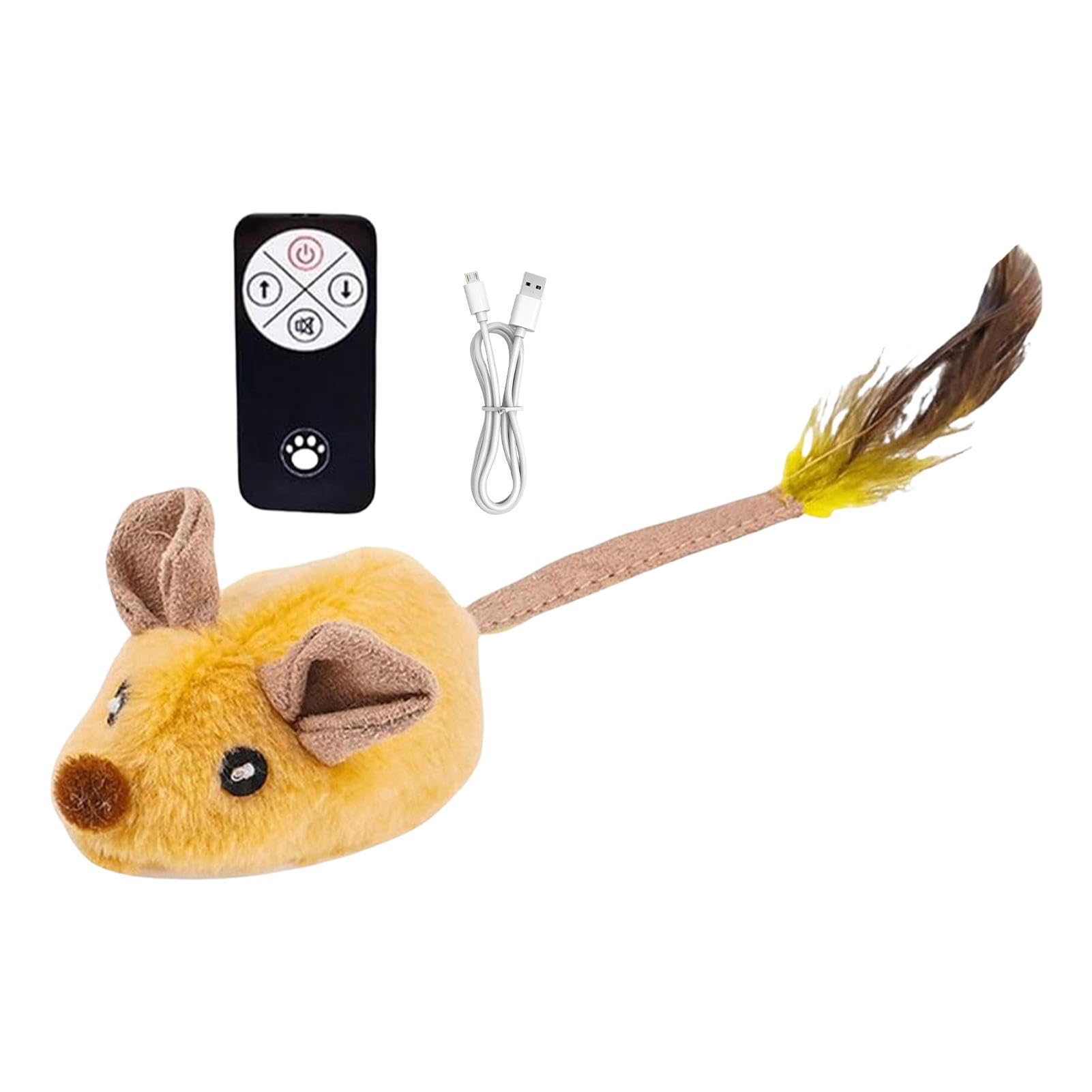 Dorugage Remote Control Mouses Interactive Cat Toys - Plush Fake Rats & Squeaky Soft Toys For Indoor Exercise