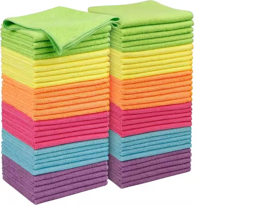 NovatoStar 25 Microfibre Cleaning Cloths All purpose Cleaning Cloth Assorted Mix Colours 3 Sizes (30cm x 30cm)