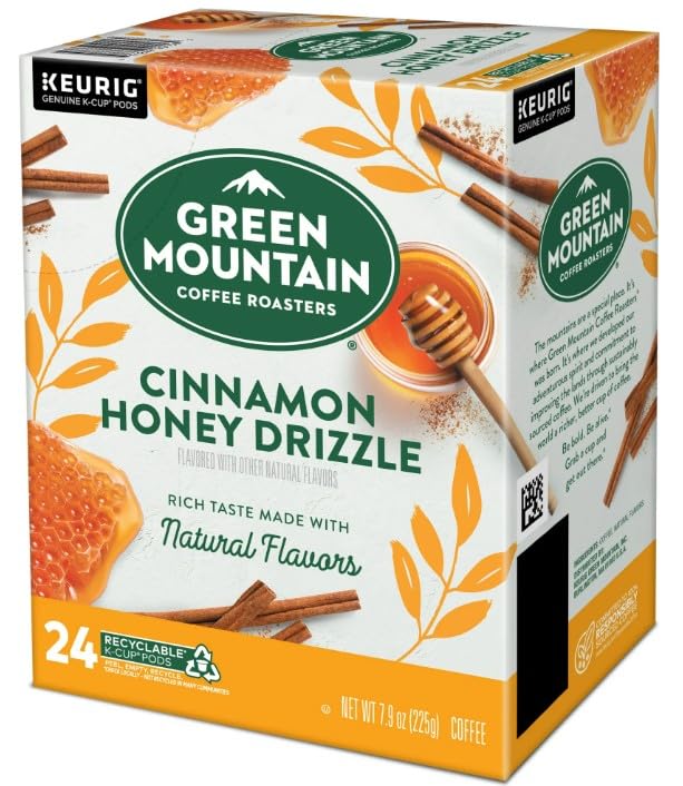 Green Mountain Coffee Roasters, Cinnamon Honey Drizzle Flavored Coffee Pods, 24 Count