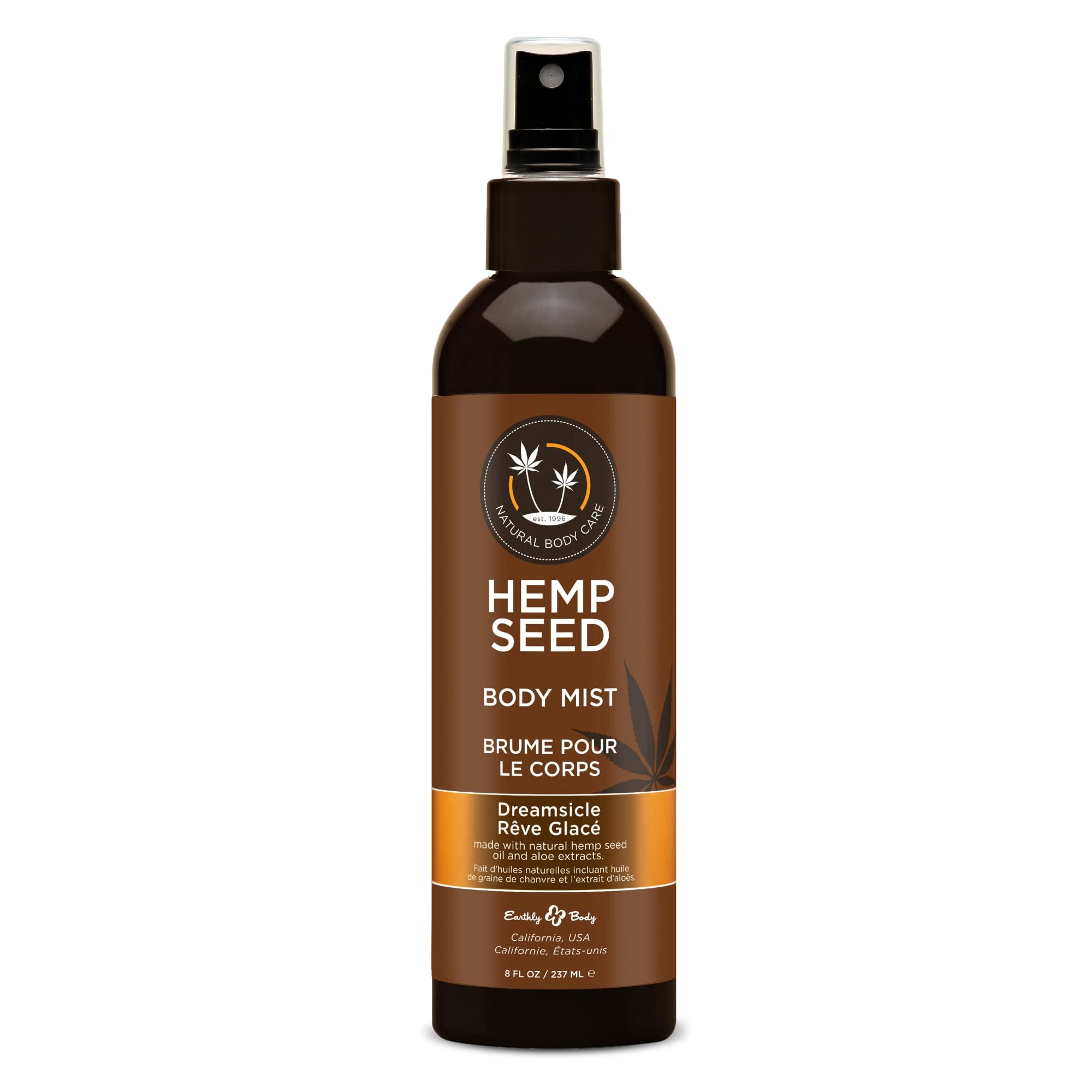 Earthly Body Hemp Seed Moisturizing Body Mist, Dreamsicle, 8 Ounce